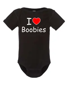 I Love Boobies - Baby Bodysuit Funny Baby Onesies Novelty Onesie