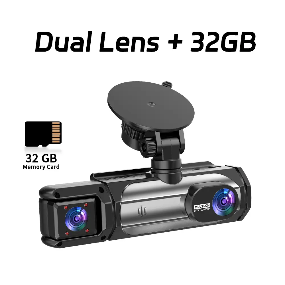 360° Car DVR WiFi 3 Channels Dash Cam Video Recorder 1080P FHD Front & Rear Camera with APP Control Loop Recording Night Vision Parking Mode