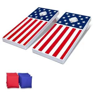 GoSports 4 ft x 2 ft All-Weather Cornhole Set - American Flag