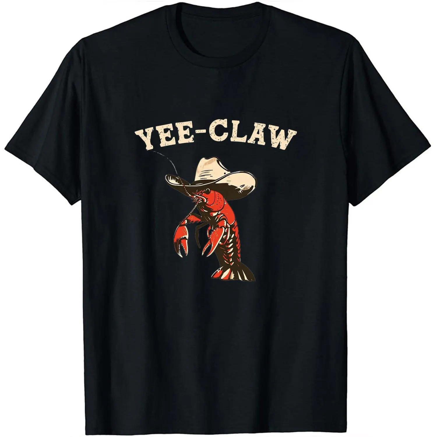 Crawfish Cajun Seafood Festival Crew Neck T Shirt Funny Seafood Celebration Vintage Style Graphic Tee Casual Comfortable Fashionable Men