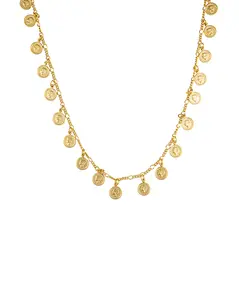 Mini Coin Layering Dangle Necklace (F13)(I498)