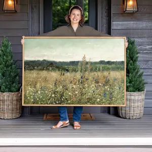 Large Christian Wall Art | Vintage Scripture Art | Consider The Lilies Of The Field | Canvas Wall Art | Botanical Floral Art