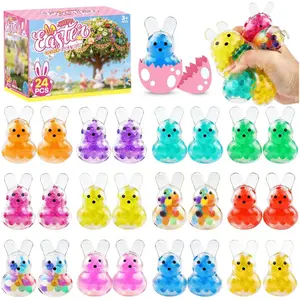 Easter 2026 Gift Easter Egg Fillers for Kids Adults, Easter Squishies Bunny Stress Balls for Kids Adults, Easter Egg Stuffers, Bunny Squishy Toys Easter Basket Stuffers Party Favors Gifts 24PCS