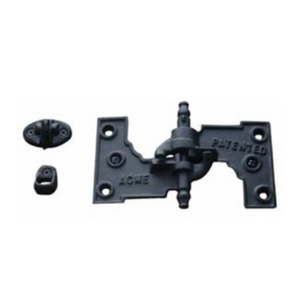 John Wright 88-375PC 1.5 TGIC Black Powder Coated Hinges - Left/Right Pair for Shutter Windows, WeatherWright, Weatherproof, with Set Fasteners, Complete One Window, Hinges + Fast.