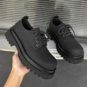 Men's 2026 New Arrival Premium Thick Sole British Style Derby Footwear - Invisible Height Increasing Antislip Formal Shoes, Comfortable, Suitable for Commute and Formal Occasions
