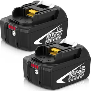 2Pack BL1860B Replacement Battery for Makita 18V Battery 8.0Ah Lithium Compatible with Makita 18 Volt BL1850B BL1840B BL1830B BL1835 BL1840 LXT400 with LED Indicator Cordless Tool High Capacity