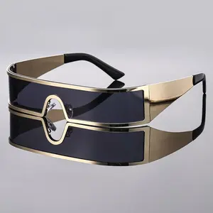 Modern Rich Girl Sunglasses Y2k Technology Classic Shape Summer Vintage Trendy Glasses Fashionable Metal Frame Tinted Lenses UV Protection Sunglasses for Outdoor Activities