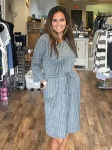 Striped Crew Neck Dress