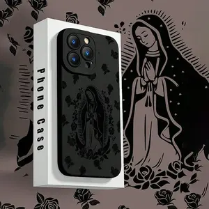 Religious Virgin Pattern Phone Case, Anti-drop Cellphone Protective Case, Total Protective Shockproof Mobile Phone Cover for iPhone17 16 15 14 13 12 11 Plus/Pro/Pro Max, Unique Phone Cases, Phone Accessories