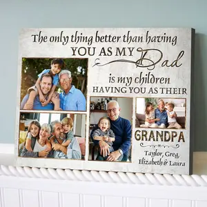 The Only Thing Better Custom Photo Collage Print For Dad, Personalized Father’s Day Wall Art with Kids’ Photos and Names, Unique Gift for Dad, Heartfelt Family Keepsake, Home or Office Decor