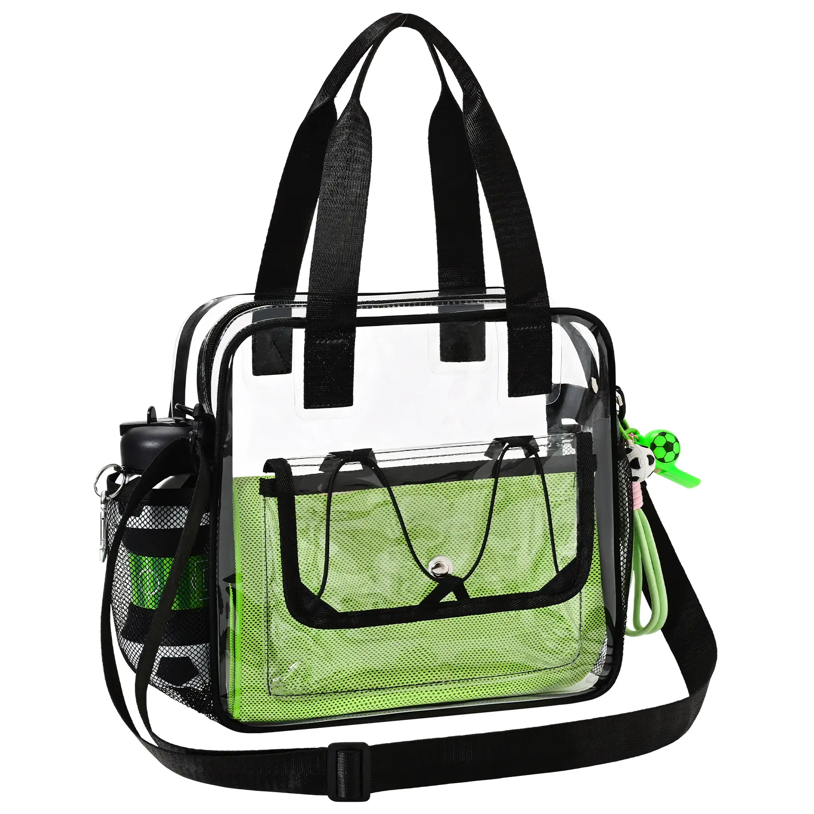 Clear Bag for Stadium Events 12x6x12 Approved Tote for Women Concert Work Travel Beach Gym College 13 Laptop Crossbody Sling Adjustable Strap Perfect Stadium Size All Seasons Adults
