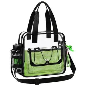 Clear Bag for Stadium Events 12x6x12 Approved Tote for Women Concert Work Travel Beach Gym College 13 Laptop Crossbody Sling Adjustable Strap Perfect Stadium Size