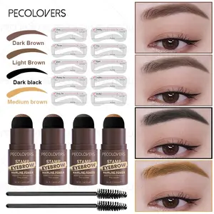 Waterproof Eyebrow Stamp Stencil Kit 1 Pcs Eye Brow Stamp Shaping Kit Long-Lasting Eyebrow Makeup Cosmetic Brow Shape with 10 PCS Makeup Set