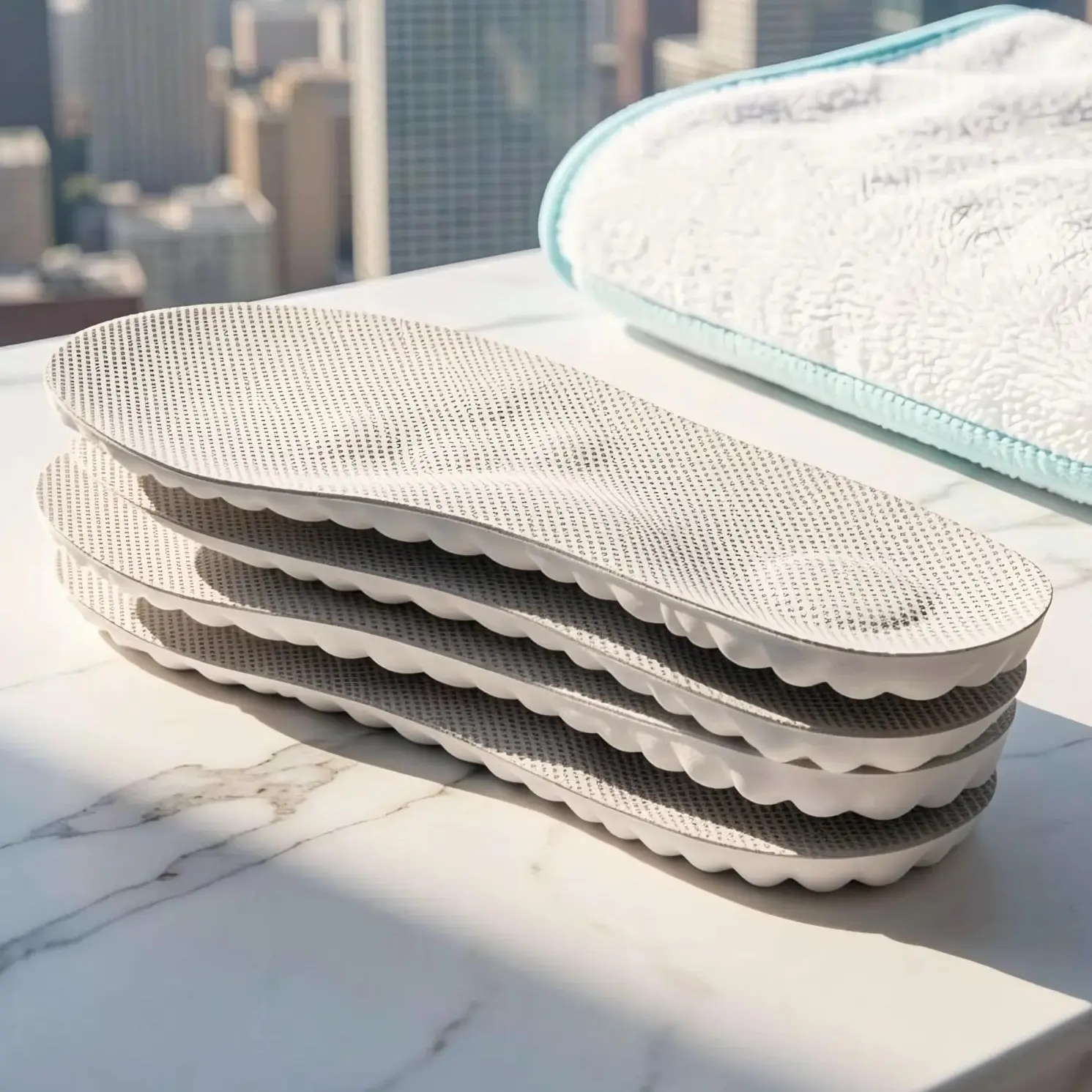 4D Cloud Cushion Memory Foam Arch Support Insoles, Shock Absorbing Breathable Comfort Shoe Pads for Men & Women Long Time Standing, Trimmable Foot Inserts Compatible With Daily Casual Sneakers Work Boots