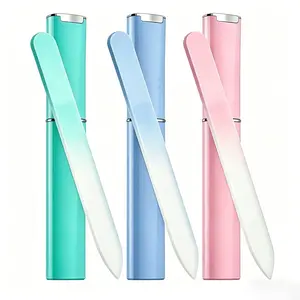 3 Crystal Professional Nail Files for Natural Nails and Manicure, Dual-Sided Use, Portable and Durable, Salon Beauty Tools, Polishing File, Nail Care
