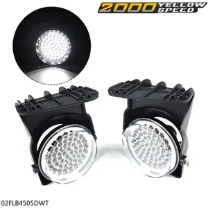 Fit For 2003-2006 GMC Sierra 1500 2500 3500 White Full LED Fog Lights Pair