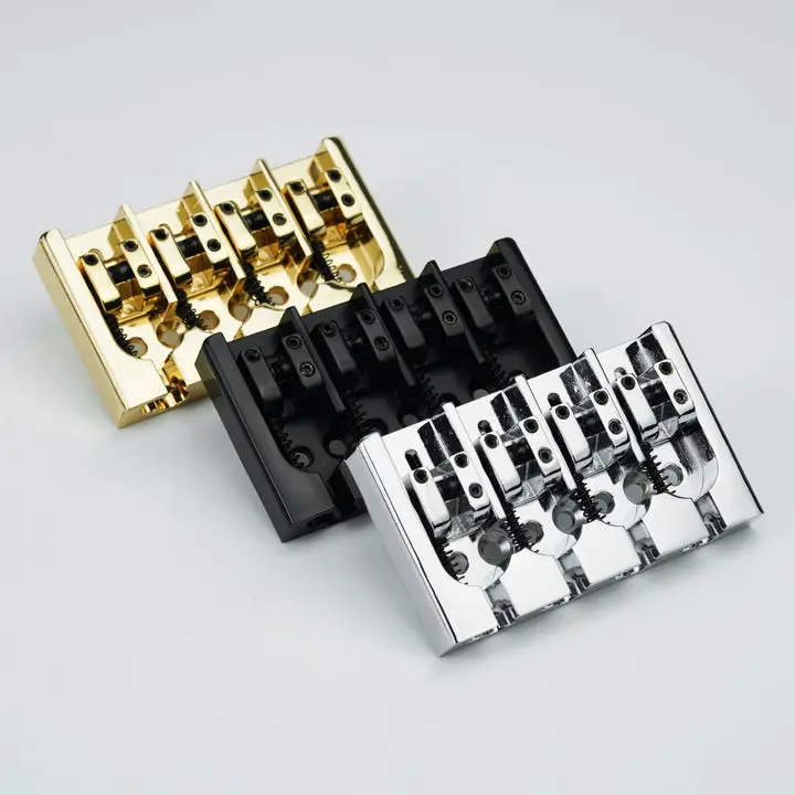 Guyker Solid Zinc Alloy 4-String A-Style Bass Bridge with 16.5mm Spacing