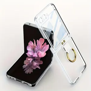 Transparent Phantom Ring JG Case for Z Flip 6 Phone Case, New Z Flip 5 High-End Creative Fashionable INS Style Trendy Brand Premium Minimalist