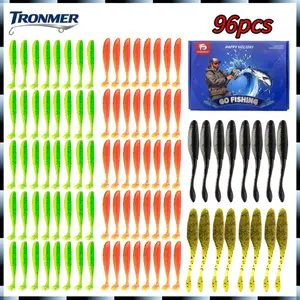 TRONMER 96-Piece Multi-Color Paddle Tail Soft Bait Set - Premium Fishing Lures Kit with Gift Box, Versatile for All Fishing Conditions & Species