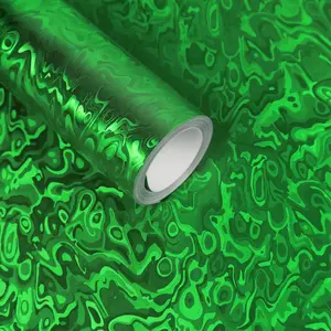 Forged Carbon Fiber Vinyl Wrap, 3D Cosmic Ghost Textured Auto  Sticker Decal Film Sheet DIY   Changing Wrap Featuring Air Release Technology (Green, 1ft x 10ft)