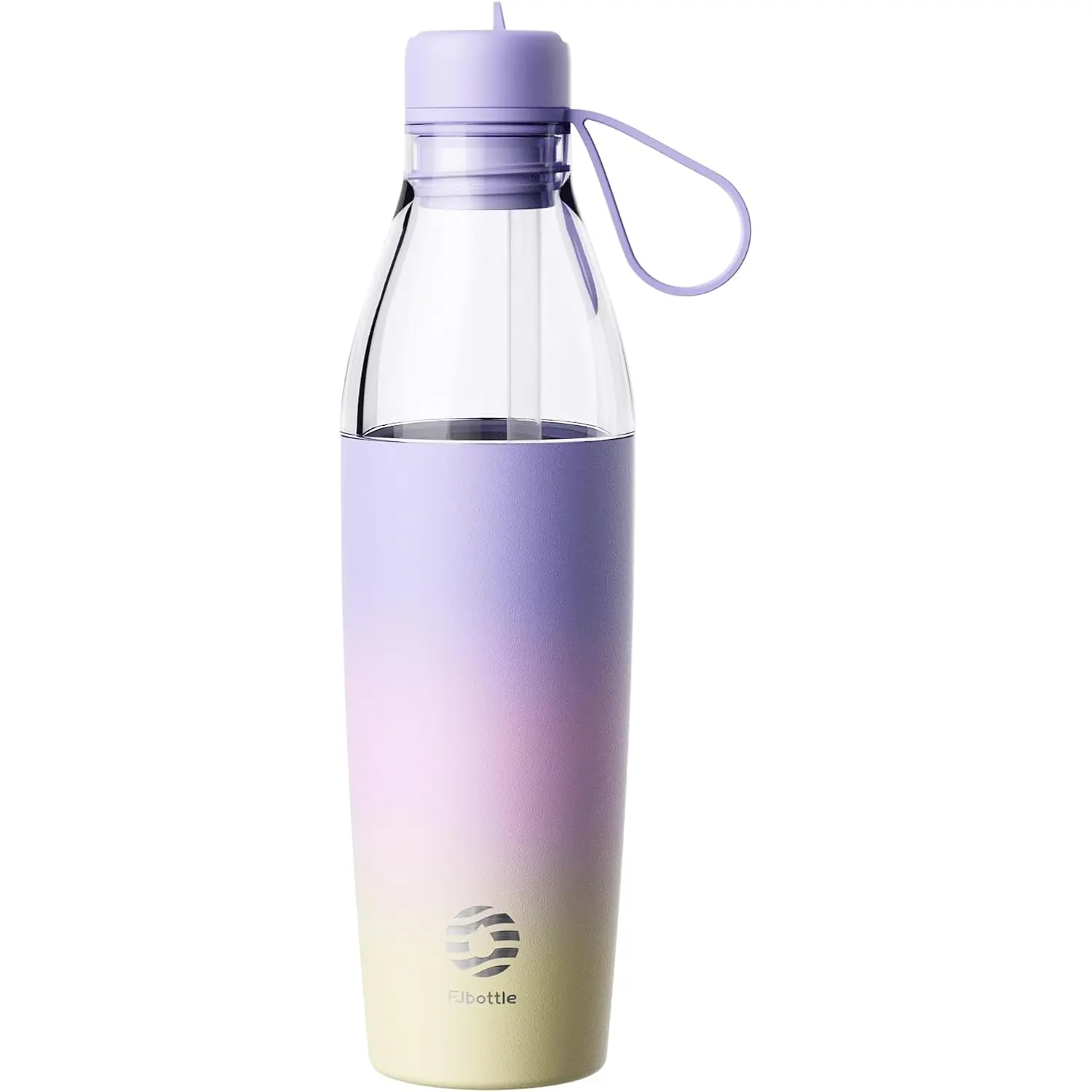 FJbottle 32 oz 3-in-1 Insulated Water Bottle Twist Open Stainless Tumbler | Stainless Steel Travel Cup Clear Tritan Vacuum Insulated Iced Mug With Straw & Carabiner Lids, For Fruit Juice Coffee
