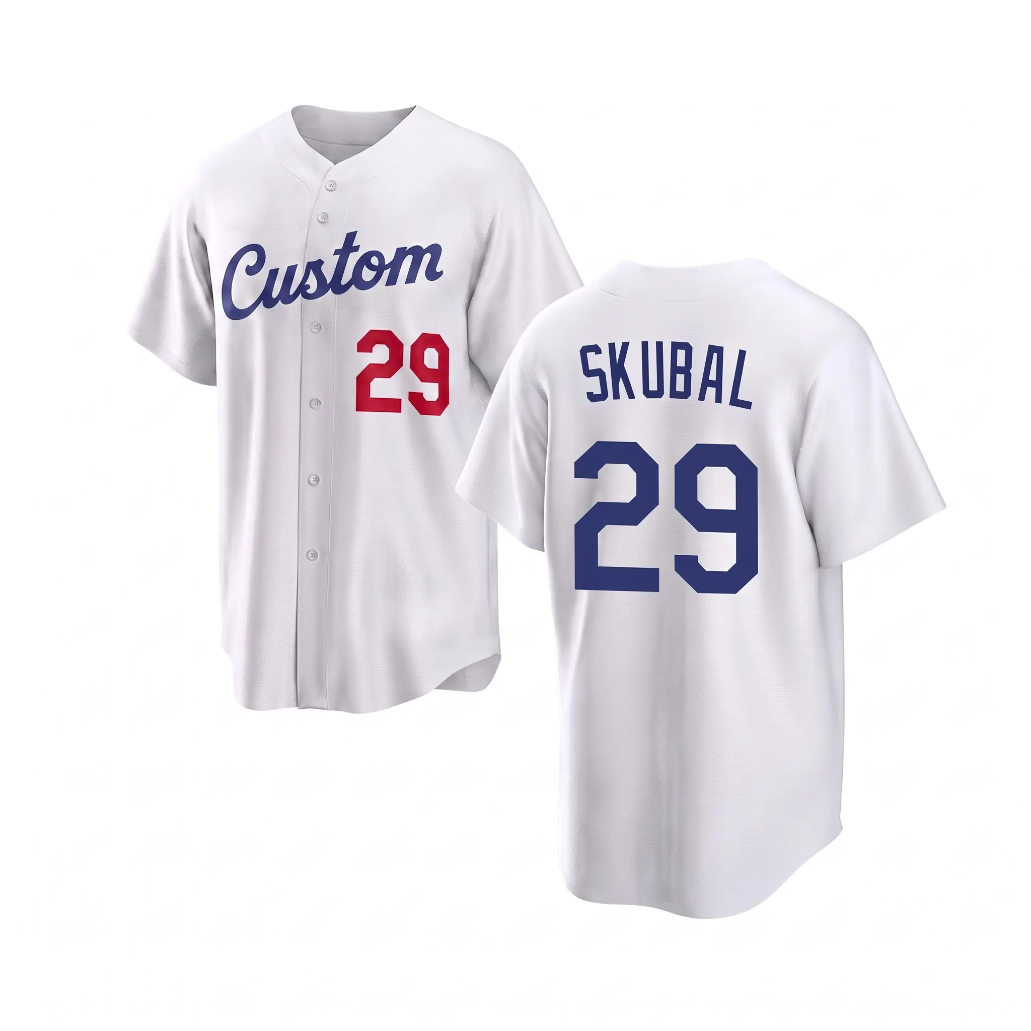 Los Angeles Retro Baseball Jersey, White Button Up Sports Shirt, Number 29 Fan Edition for Men Women, White Baseball Jersey Apparel