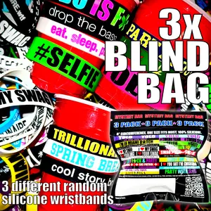 3x BLIND BOX SWAG ERA SCENE SILICONE RUBBER WRISTBAND BRACELETS