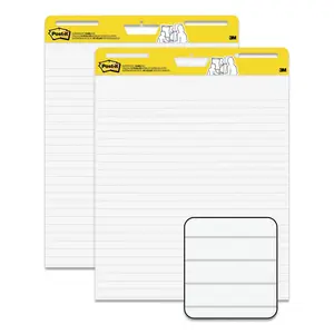 Post-It Easel Pads Super Sticky  25 x 30 in. Lined Easel Pads, White - Pack of 2