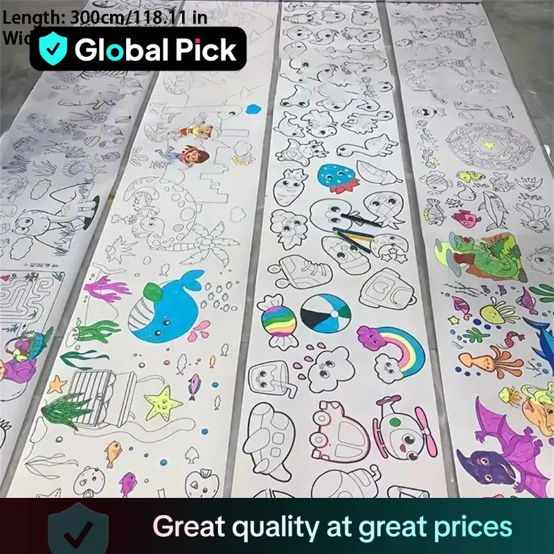 Drawing Roll, Coloring Paper Roll, Sticky DIY Drawing Paper Roll, DIY Painting Supplies (Not Include Pen)