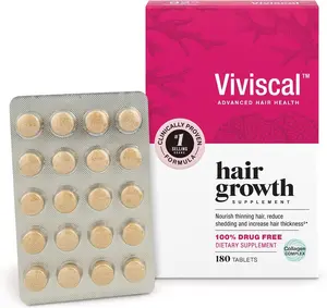 Viviscal Hair Growth Supplements for Women Clinically Proven with Proprietary Collagen Complex 180 Tablets 3 Month Supply Nourish Hair Loss & Promote Fuller Health - Nail