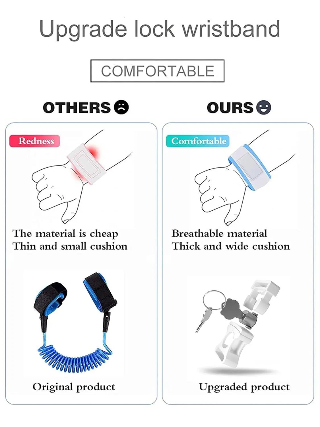 Anti-Lost Leash, Anti-Loss Wrist Strap, With Safety Belt and Key Chain, Rotating Headband Lock for Added Convenience and Safety, Outdoor Auxiliary Belt