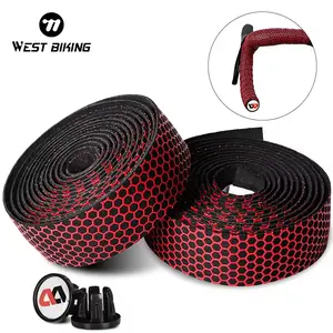 WEST BIKING Multiple With Bar End Plugs New Bicycle Handlebar Tape Professional Reflective Anti-slip Bicycle Handlebar Tape