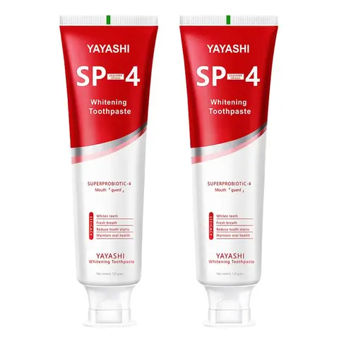 YAYASHI SP-4 Ultra Whitening Toothpaste Probiotic Brightening Deep Cleaning Care Fresh Breath 120g 2 Pack Oral Health Daily Cleansing