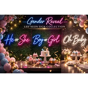 Gender Reveal LED Neon Sign Collection – He or She | Boy or Girl | Oh Baby