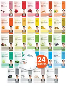 DERMAL 24 Combo Pack Made in Korea Facial Mask – 20+ Years of K-Beauty Experience, Premium Quality Korean Sheet Masks for Daily Skincare Routine
