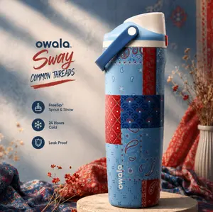 Owala 30oz FreeSip Sway Common Threads Water Bottle Double Wall Insulated Leak Proof Travel Cup Everyday Hydration Essential