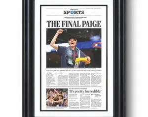2025 Connecticut Basketball “FINAL PAIGE” Women’s Champion Framed Newspaper Print