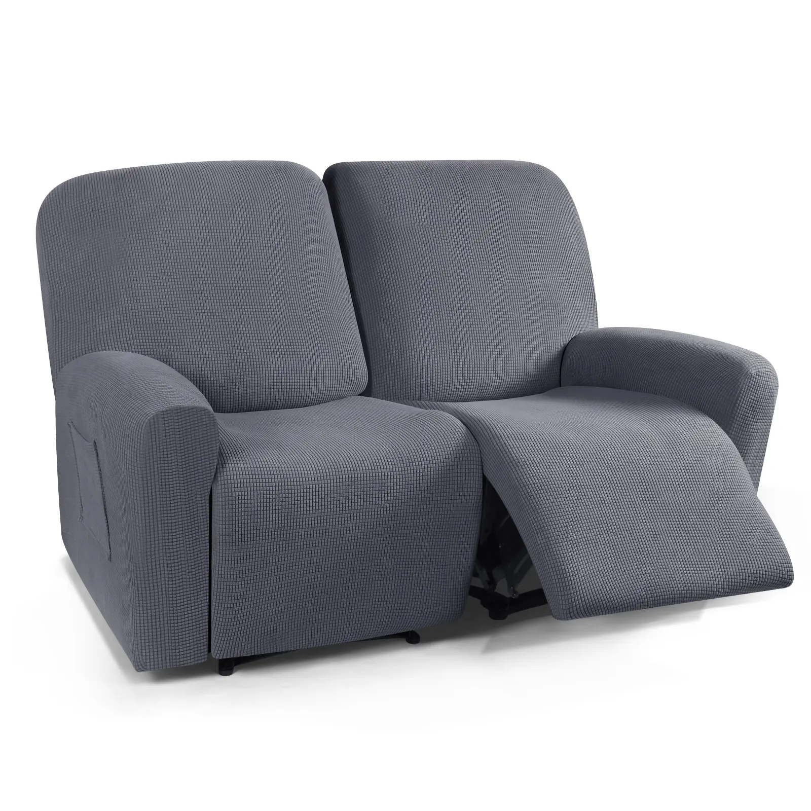 TAOCOCO Recliner Loveseat Slipcover, 6 Pieces Dual Recliner Sofa Covers for 2 Seat Dual Reclining Loveseat Couch, Stretch Soft Jacquard Pattern Furniture Protector with Elasticity