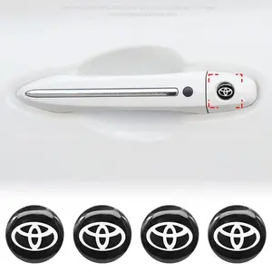 4/10/15Pcs 3D Epoxy Resin Car Door Keyhole Stickers For Toyota TRD Corolla Yaris Chr Rav4 Hilux Prius  Highlander Alphard Avensis Auris Camry Auto Door Lock Protection Decals Car Styling Accessories Automotive Accessories