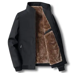 Men's Autumn And Winter Warm Fleece Jacket Casual Outdoor Solid Color Coat Menswear Stylish winter outfits men jackets