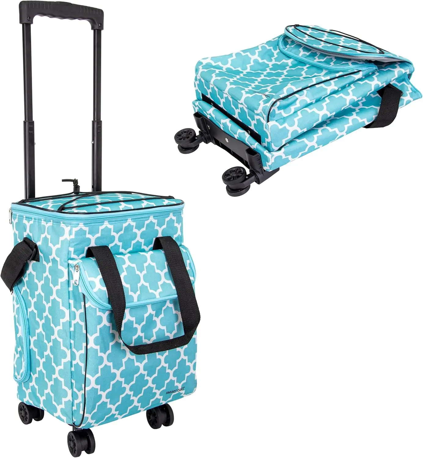 dbest Products Ultra Compact Cooler Smart Cart 360 Insulated Collapsible Rolling Tailgate BBQ Beach
