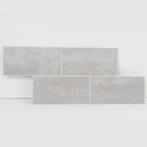 6"x12" Swatch Gray White Peel and Stick Rigid Large Subway Tile Faux Stone Tile for Kitchen Wall Backsplash, RV Self Stick Tiles for Bathroom Accent Wall, Stick  Adhesive Mosaic Tiles
