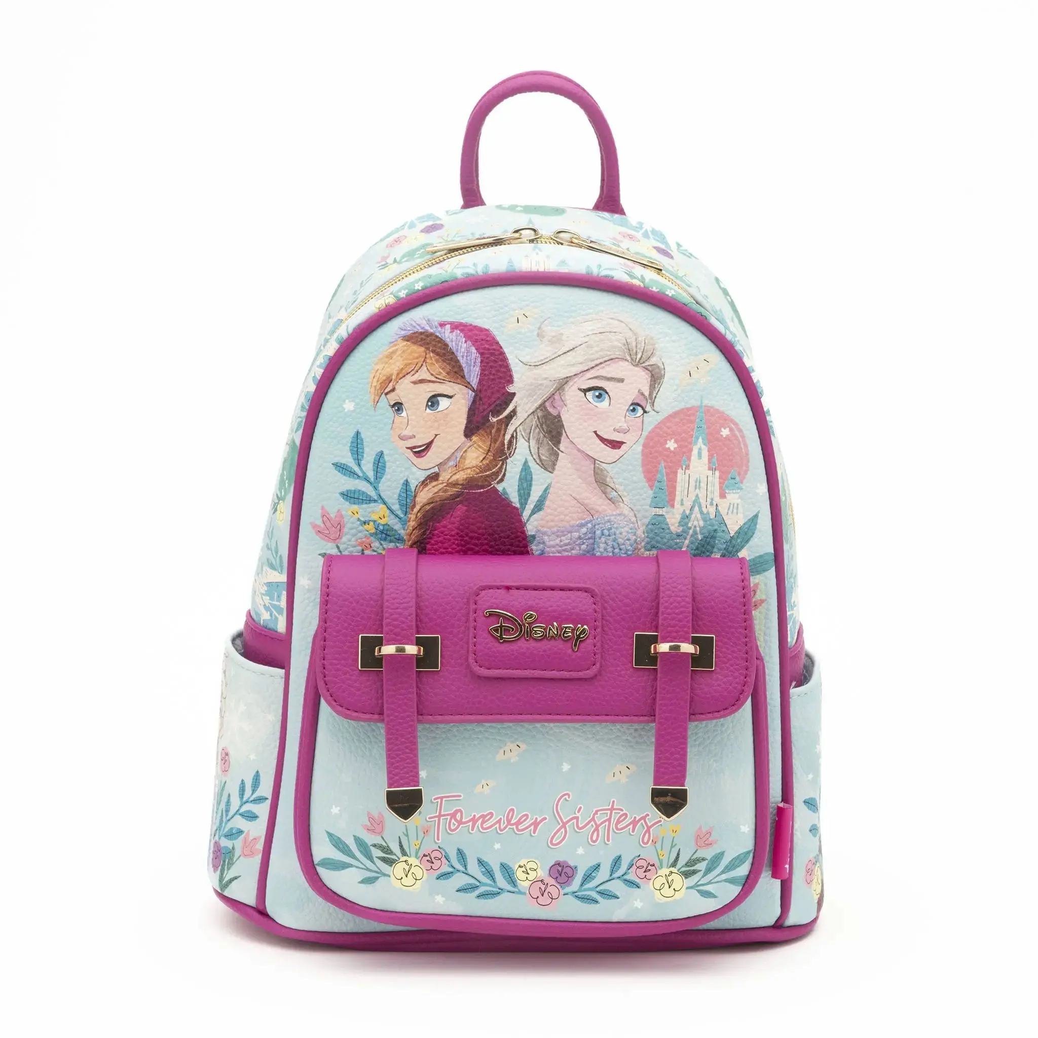 Limited Edition Kids' Disney Frozen Elsa & Anna Vegan Leather Mini Cartoon Backpack, Functional Luggage Bag, Youth Backpack, Mini Backpacks