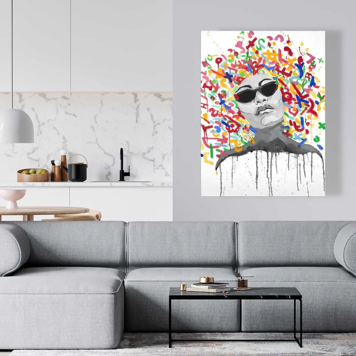 Begin Home Decor C1RC3648NRPCEH 36 x 48 in. Woman Street Art Pop - Canvas - Unique Artwork