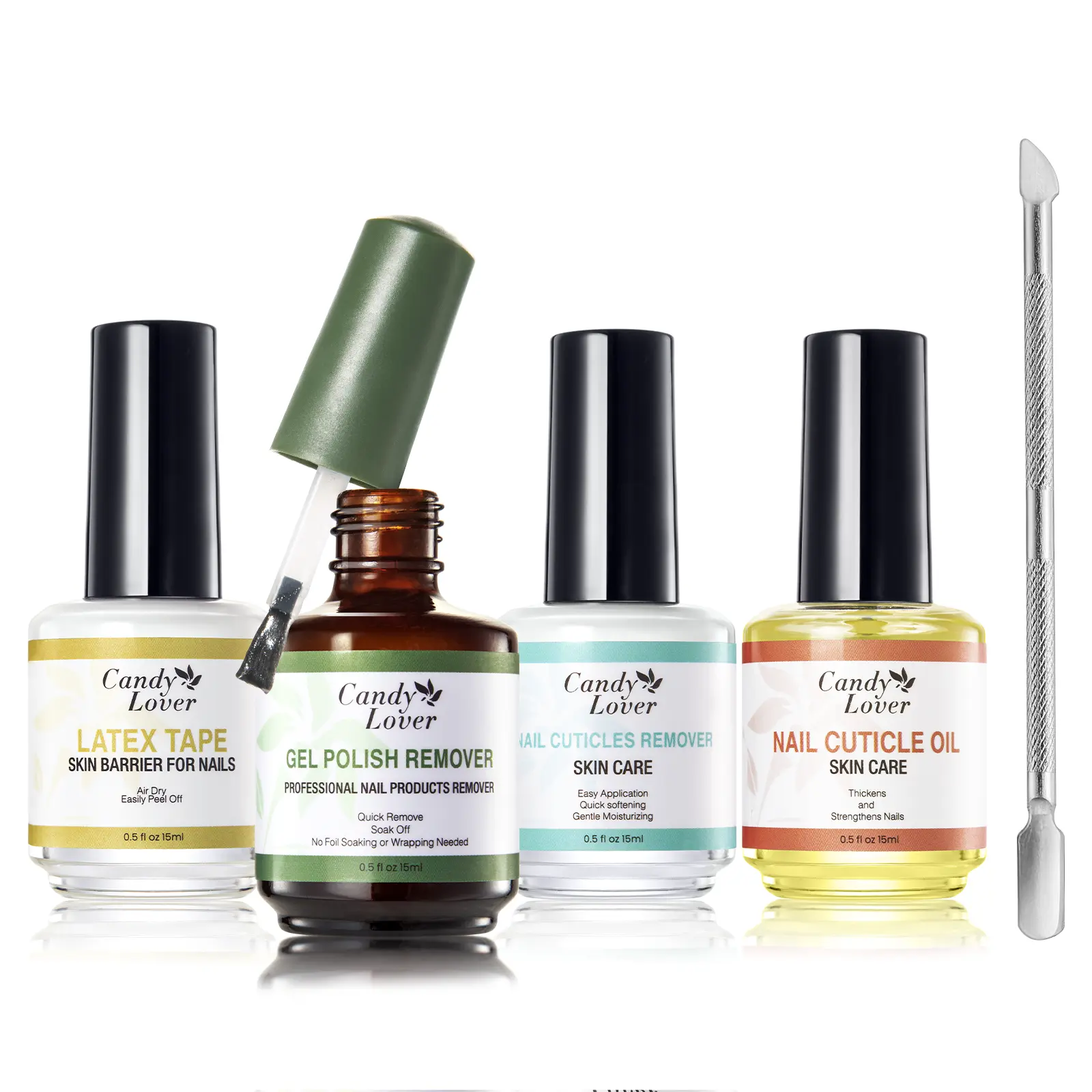 Candy Lover Gel Nail Remover Kit – Fast Gel Polish Remover with Peelable Liquid Latex, Cuticle Oil & Tools for Easy 2-5 Minute Removal Blue Dry Stick Green Girl Cleanser Manicure Hydrate Gloss Cleansing for Thanksgiving Christmas Singles’ Day Monday gift