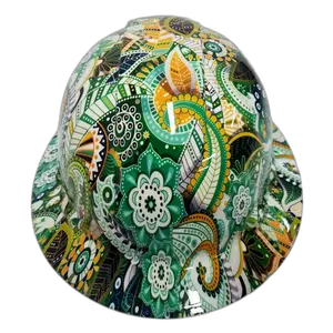 Bohemian Paisley Mandala Floral - Custom Hydro Dipped Full Brim Hard Hat