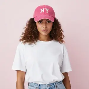 NY Embroidery Pigment Cap - Bold Embroidered Structured Silhouette Adjustable Fit Urban Edge Timeless Cool New York Style