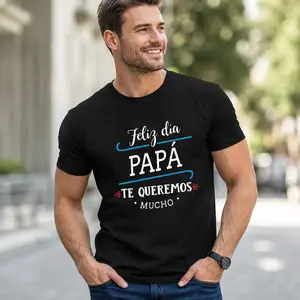 Feliz Dia Papa Men’s Father’s Day T-Shirt Spanish Dad Gift Short Sleeve Casual Graphic Tee Matching Family Outfit Shirt