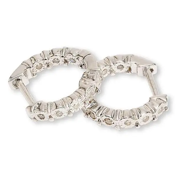 Colleen Lopez 1/10ctw White Diamond Hugger Hoop Earrings Colleen Lopez 1/10ctw White Diamond Hugger Hoop Earrings