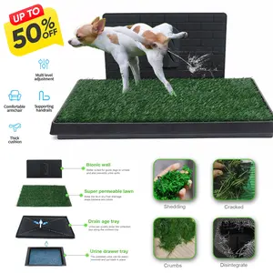 "Leak-Proof" Washable Dog Potty Tray Featuring a 3-Layer System - Suitable for Indoor And Outdoor Puppy Training, Made from Durable Plastic, Includes a 51X30 cm Grass Mat And Washable Dog Pee Pads NEW